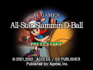 All-Star Slammin D-Ball title screen for Playstation